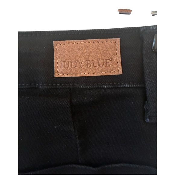 ✨ JUDY BLUE Size 3/26 Los Angeles Black Denim Drawstring Joggers ✨ - Picture 5 of 5